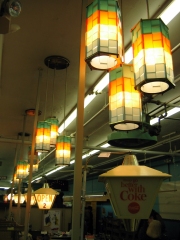 All the operational vintage checkout lights were on.